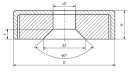 Magnetflachgreifer Hartferrit d20x6 m. B+S, Haftkraft 27 N ~ 2,7 kg